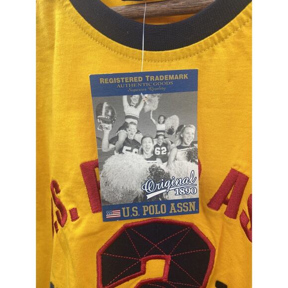 New U.S. POLO ASSN. Yellow Red Blue #3 Short Sleeve Large Tee T Shirt - Picture 6 of 8